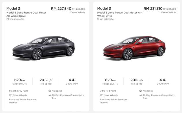 Tesla Malaysia starts offering “demo vehicles” for sale – low mileage Model 3 Highland LR is around RM2k off
